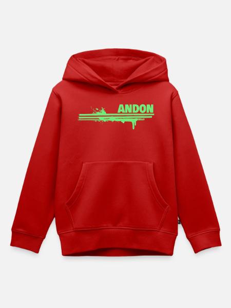 Andon - Kinder Premium Organic Hoodie - Rot