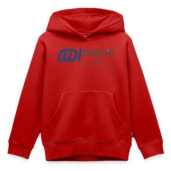 Geometrischer Blitzberg - Kinder Premium Organic Hoodie - Rot - Vorne - AI Model Kid Female (0cm)