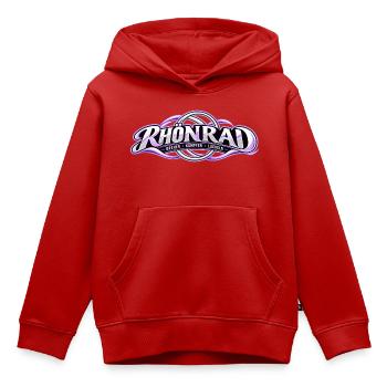 Rhönrad Motiv Lila Knoten - Kinder Premium Organic Hoodie - Rot - Vorne - AI Model Kid Female (0cm)