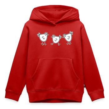 3 Hühner Hennen Federvieh - Kinder Premium Organic Hoodie - Rot - Vorne - AI Model Kid Female (0cm)