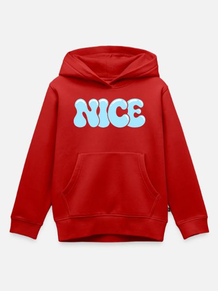 SCHÖNE blaue Blasentypografie - Kinder Premium Organic Hoodie - Rot