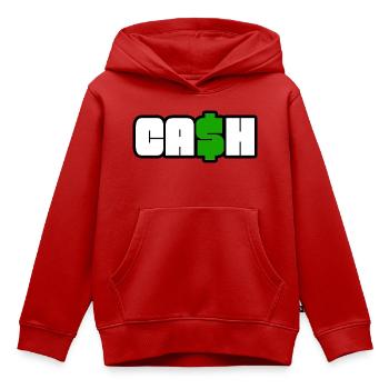 Bargeldsymbol Fettes Dollar-Logo - Kinder Premium Organic Hoodie - Rot - Vorne - AI Model Kid Female (0cm)