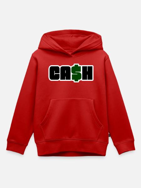 Green Cash Dollar – Tippfehler - Kinder Premium Organic Hoodie - Rot