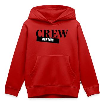 Capitaine d’équipage - Capitaine, Chef de groupe - Sweat Premium à capuche enfant bio - rouge - Devant - AI Model Kid Female (0cm)