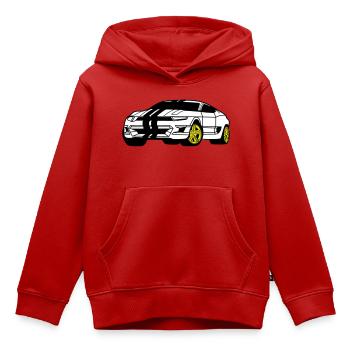 Voiture de sport - Voiture de sport - Coupé - Sweat Premium à capuche enfant bio - rouge - Devant - AI Model Kid Female (0cm)