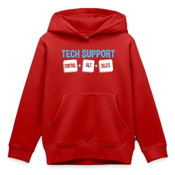 Tech Support - Kinder Premium Organic Hoodie - Rot - Vorne - AI Model Kid Female (0cm)