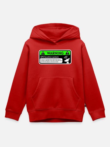 GPS-Tracker - Kinder Premium Organic Hoodie - Rot