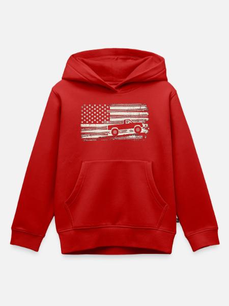 Flaggierter Pickup Offroad-Spirit - Kinder Premium Organic Hoodie - Rot