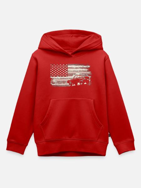 Robuste Americana-Lkw-Flagge - Kinder Premium Organic Hoodie - Rot