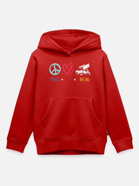 Dirt Track Racing - Kinder Premium Organic Hoodie - Rot