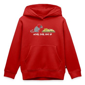 N’abandonne jamais, jamais - Sweat Premium à capuche enfant bio - rouge - Devant - AI Model Kid Female (0cm)