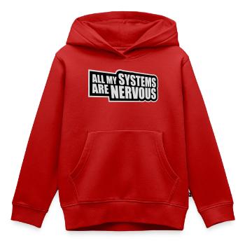 All My Systems Are Nervous Lustig Angst Nerd Logo - Kinder Premium Organic Hoodie - Rot - Vorne - AI Model Kid Female (0cm)