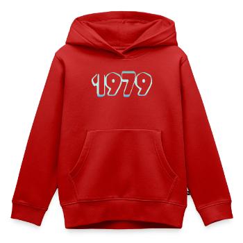 1979 - Kinder Premium Organic Hoodie - Rot - Vorne - AI Model Kid Female (0cm)