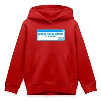 Ursprünglicher Gedanke erkannt – Anti-KI-Schlam - Kinder Premium Organic Hoodie - Rot - Vorne - AI Model Kid Female (0cm)