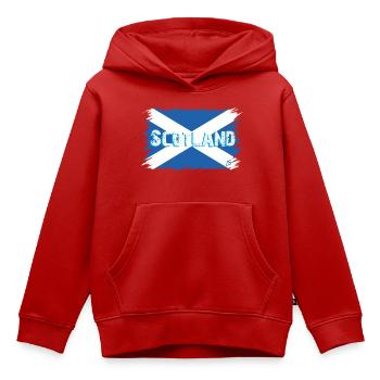 Drapeau écossais 2 - Sweat Premium à capuche enfant bio - rouge - Devant - AI Model Kid Female (0cm)