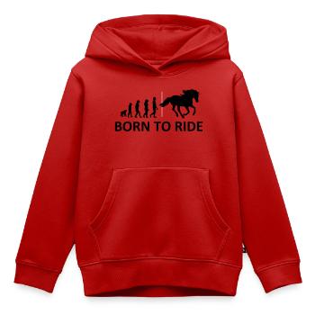 Né pour monter à cheval - Sweat Premium à capuche enfant bio - rouge - Devant - AI Model Kid Female (0cm)