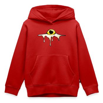 Fried Eye – Sunny Side Creepy - Kinder Premium Organic Hoodie - Rot - Vorne - AI Model Kid Female (0cm)