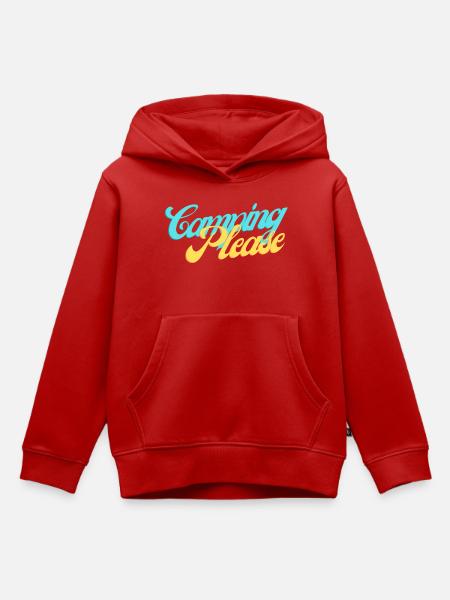Camping Please Retro Script - Kinder Premium Organic Hoodie - Rot