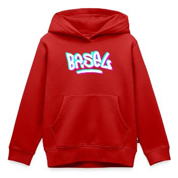 Graffiti de la journée de Bâle - Sweat Premium à capuche enfant bio - rouge - Devant - AI Model Kid Female (0cm)