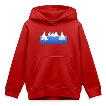 Eisberg Chillen - Kinder Premium Organic Hoodie - Rot - Vorne - AI Model Kid Female (0cm)