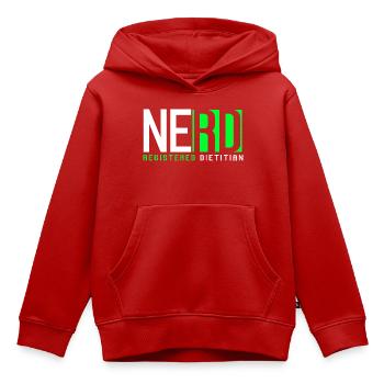 Diététicien diététique - Sweat Premium à capuche enfant bio - rouge - Devant - AI Model Kid Female (0cm)