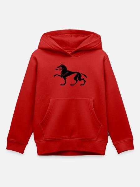 Mittelalterlicher Schwarzer Wolf - Kinder Premium Organic Hoodie - Rot