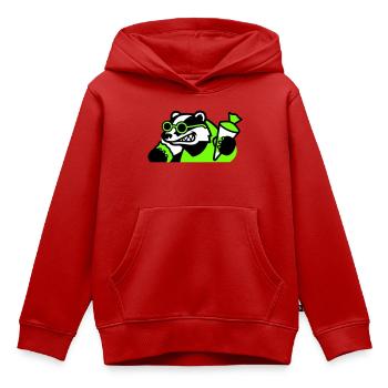 Icône de la rentrée scolaire de Badger Cool - Sweat Premium à capuche enfant bio - rouge - Devant - AI Model Kid Female (0cm)