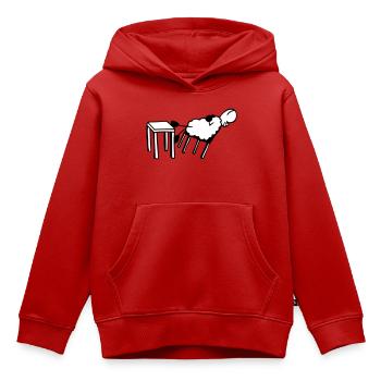 Moutons endormis - Sweat Premium à capuche enfant bio - rouge - Devant - AI Model Kid Female (0cm)