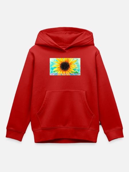 Sonnenblume Farbrausch Kunst - Kinder Premium Organic Hoodie - Rot