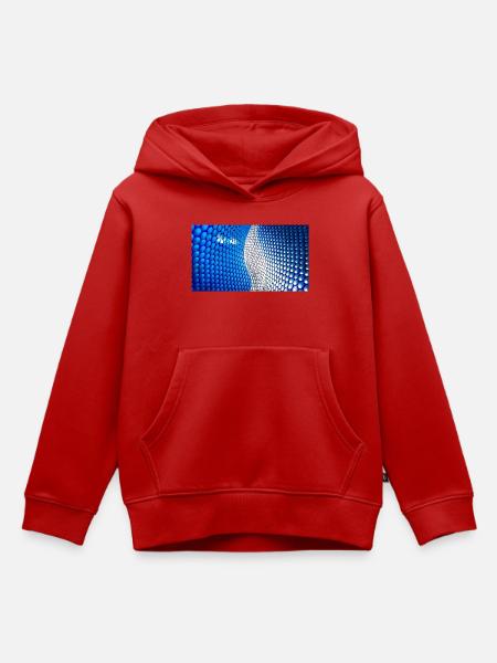 Cobalt Bubblewave Abstract - Kinder Premium Organic Hoodie - Rot