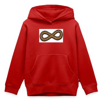 Leopard Infinity Symbol - Kids Premium Organic Hoodie - red - Front - AI Model Kid Female (0cm)