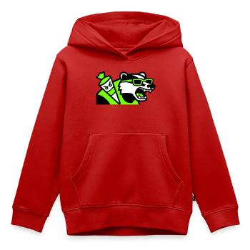 Badger Sac d’école mascotte - Sweat Premium à capuche enfant bio - rouge - Devant - AI Model Kid Female (0cm)