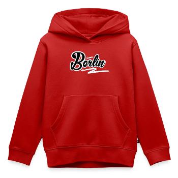 Berlin - Sweat Premium à capuche enfant bio - rouge - Devant - AI Model Kid Female (0cm)