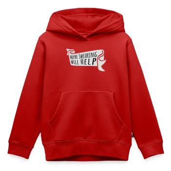 Maybe Swearing Will Help Sarkastisch Spruch Grafik - Kinder Premium Organic Hoodie - Rot - Vorne - AI Model Kid Female (0cm)