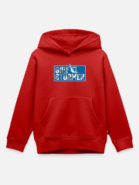 Gipfel Sturmer Bergtop Logo - Kinder Premium Organic Hoodie - Rot