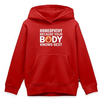 Équipement certifié de spécialiste clinique bio-réglementaire - Sweat Premium à capuche enfant bio - rouge - Devant - AI Model Kid Female (0cm)
