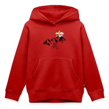 Mountain bikers with mountains - Kids Premium Organic Hoodie - red - Front - AI Model Kid Female (0cm)