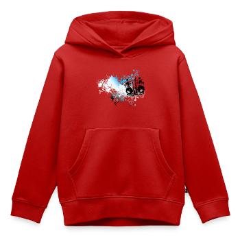 Frutiger Metro Lautsprecher – Floral Grunge Splash - Kinder Premium Organic Hoodie - Rot - Vorne - AI Model Kid Female (0cm)