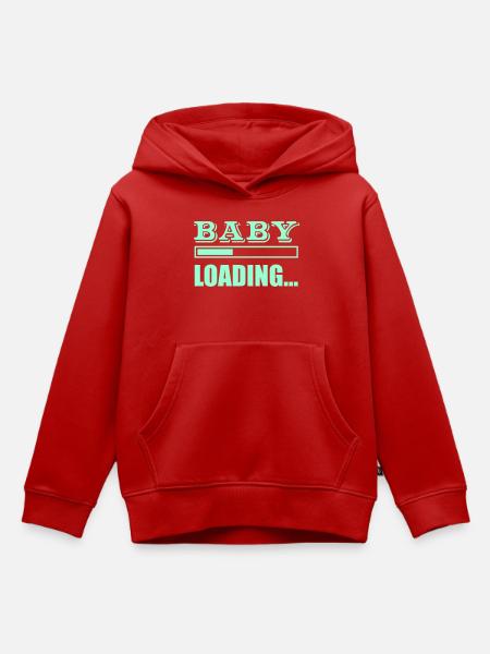Baby Loading Grafik - Kinder Premium Organic Hoodie - Rot