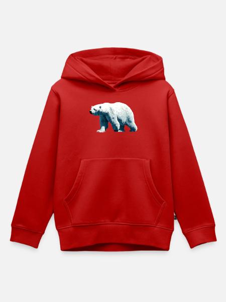 Polar Bär Eisbär - Kinder Premium Organic Hoodie - Rot