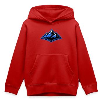 Montagnes Symbole des Alpes - Sweat Premium à capuche enfant bio - rouge - Devant - AI Model Kid Female (0cm)