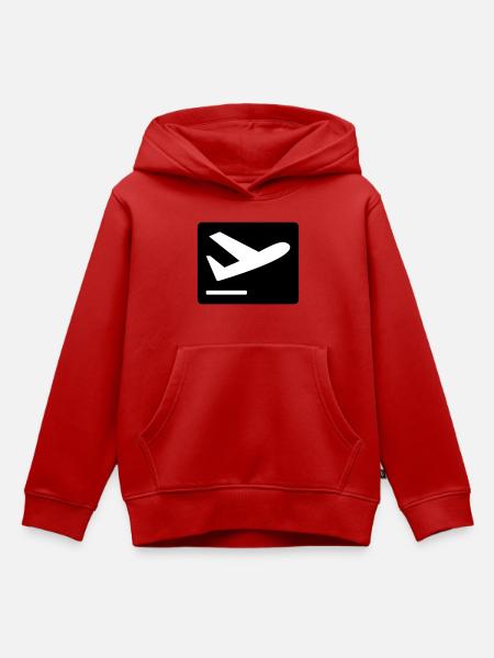 Flugzeug beim Starten - Kinder Premium Organic Hoodie - Rot