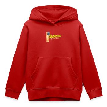 Design rétro du drapeau vintage de Baltimore - Sweat Premium à capuche enfant bio - rouge - Devant - AI Model Kid Female (0cm)