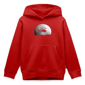 Hubschrauber Mond Geschenkidee - Kinder Premium Organic Hoodie - Rot - Vorne - AI Model Kid Female (0cm)