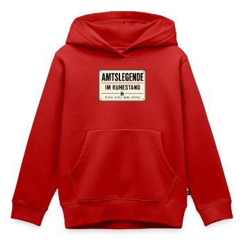 Amtslegende im Ruhestand – Bitte nicht mehr stören - Kinder Premium Organic Hoodie - Rot - Vorne - AI Model Kid Female (0cm)