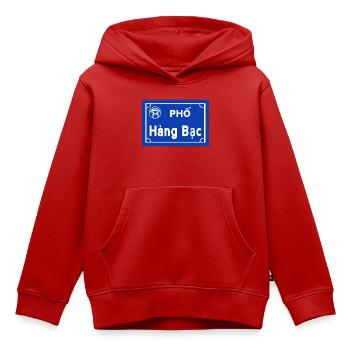silberstraase in hanoi Vietnam  - Kinder Premium Organic Hoodie - Rot - Vorne - AI Model Kid Female (0cm)