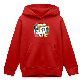 FIVE SHAPES READY - Kinder Premium Organic Hoodie - Rot - Vorne - AI Model Kid Female (0cm)