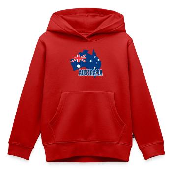 Drapeau australien, fierté australienne - Sweat Premium à capuche enfant bio - rouge - Devant - AI Model Kid Female (0cm)