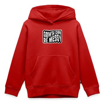Growth Can Be Messy Persönlich Wachstum Zitat Logo - Kinder Premium Organic Hoodie - Rot - Vorne - AI Model Kid Female (0cm)