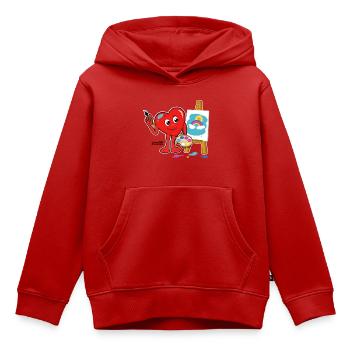 Mucki Kreativ - Kinder Premium Organic Hoodie - Rot - Vorne - AI Model Kid Female (0cm)